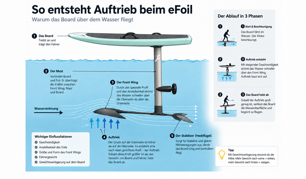 Infografik: Auftrieb beim eFoil
